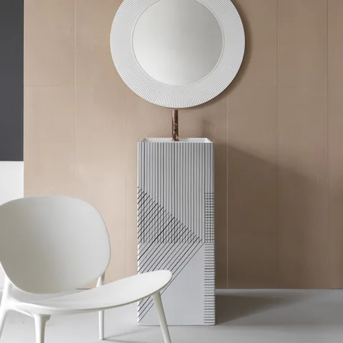 Laufen Kartell Свободност раковина 375х435х900мм без перелива, с 1 отв. под смеситель, цвет: с черными линиями