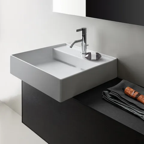 Laufen Kartell Раковина 460x460х120мм без перелива, с 1 отв. под смеситель, со скр сливом, цвет: белый