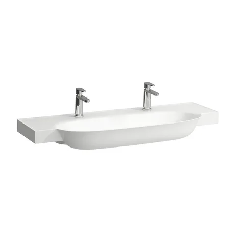 Laufen New Classic Раковина накладная овальная 1200х480х75 мм, с 2 отв под смеситель,без перелива, цвет белый LCC, с покрытием  LAUFEN Clean Coat