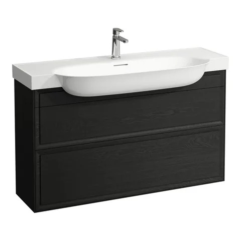 Laufen New Classic База под раковину подвесная , 1180х320х670 мм, 2 ящика, цвет черный дуб (для раковины 813858)