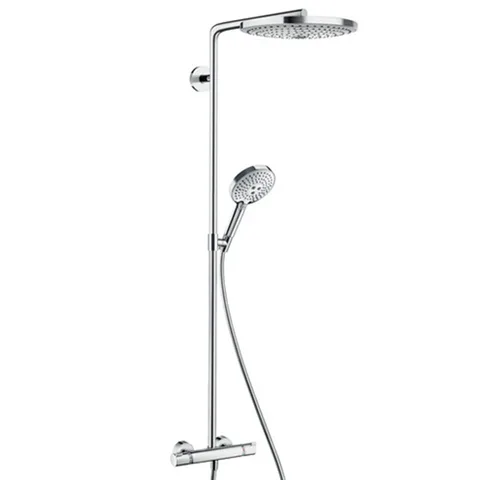 HG Raindance Select S Душевая система Showerpipe: верх.душ 300 2jet, ручн.душ, шланг, термостат, цвет: хром
