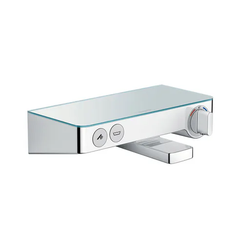 HG Ecostat Select Термостат настенный для ванны на 2 источника, с изливом 192мм, с полочкой из безопасного стекла, цвет хром
