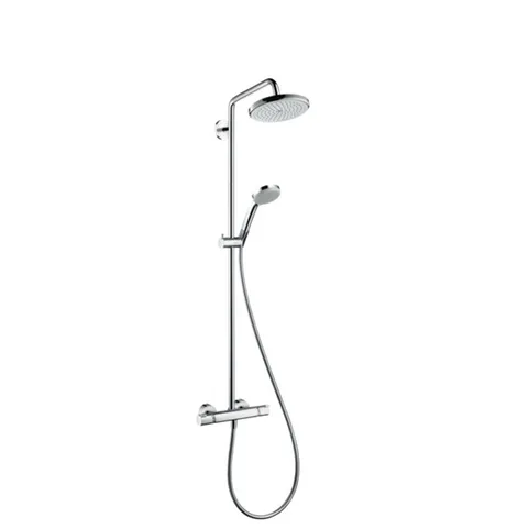 HG Croma Душ система Showerpipe: верхний душ 220 1jet, ручной душ, термостат для душа, цвет: хром (Цена по акции со склада Эко-Душ)