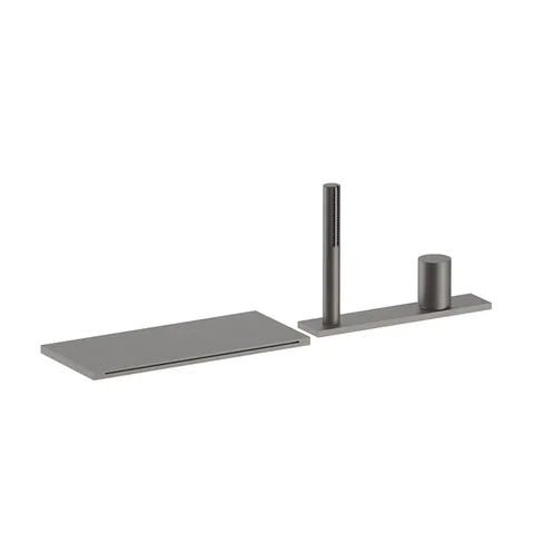 Fantini Milano Смеситель на борт ванны, на 4 отв, с ручн.душем, излив 115мм, цвет: Matt Gun Metal PVD