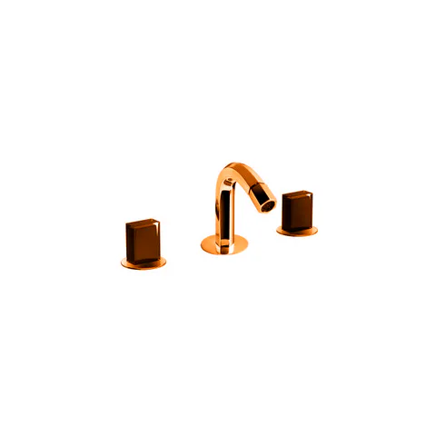 Fantini Venezia Смеситель для биде, 3 отв., с донным клапаном, излив 120мм, цвет: Matt Copper PVD