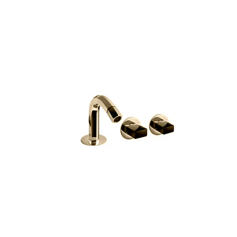 Fantini Venezia Смеситель для биде, 1 отв., с донным клапаном, излив 120мм, цвет: Matt British Gold PVD