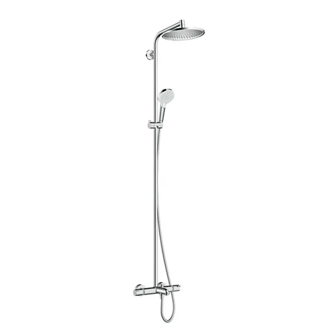HG Crometta Showerpipe S 240: термостат для ванны, стойка с верхним душем 240мм, ручной душ со шлангом 160мм, цвет хром