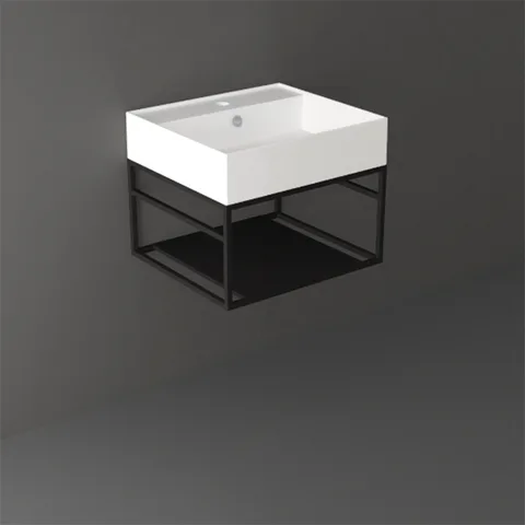 SIMAS AGILE Структура металлическая 51x46xh28 см, подвесная, для раковины AG51, с 1 полкой, цвет черный матовый