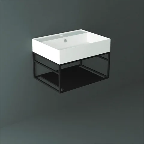 SIMAS AGILE Структура металлическая 61x46xh28 см, подвесная, для раковины AG61, с 1 полкой, цвет черный матовый