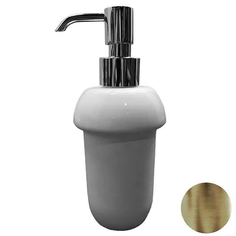 Nicolazzi On Shelf Дозатор для жидкого мыла из белой  керамики, цвет помпы Bronze Plated