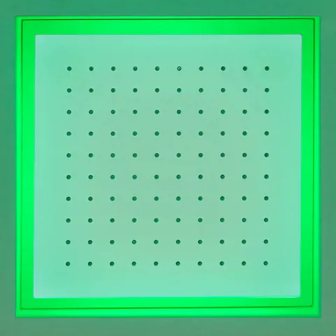 ANTONIO LUPI METEO Верхний душ 350x350x110 мм., встраиваемый в потолок, с подсветкой, пультом и трансформатором, рама белая, лейка белая