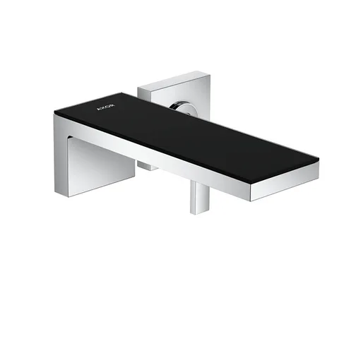 AX MyEdition Смеситель для раковины, настенный ,на 2 отв, излив 245мм., цвет: хром/черное стекло