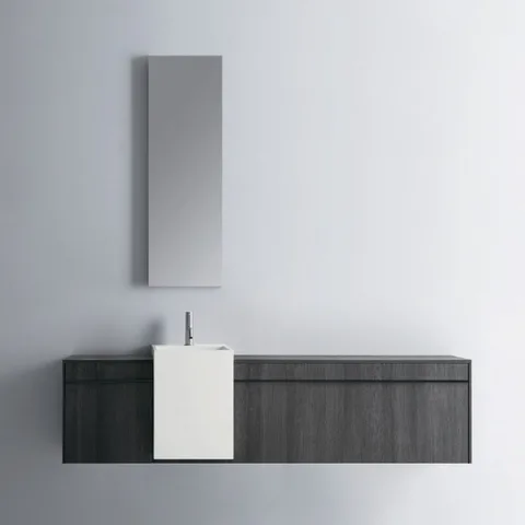 NOORTH milldue edition Столешница 180х38.8хh1.2см под раковину Prop 49 c1отв., меламин, Цвет: Venato fumo-723