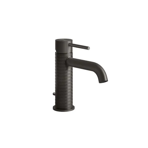 GESSI 316 Смеситель для раковины на 1 отверстие с донным клапаном, излив 123мм, цвет: brushed black metal pvd