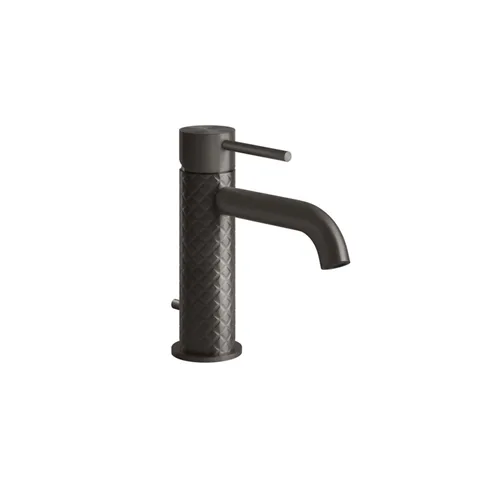 GESSI 316 Смеситель для раковины на 1 отверстие с донным клапаном, излив 123мм, цвет: brushed black metal pvd