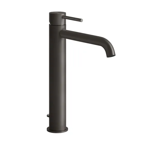 GESSI 316 Смеситель для раковины на 1 отверстие, высокий h=305мм,  с донным клапаном, излив 155мм, цвет: brushed black metal pvd