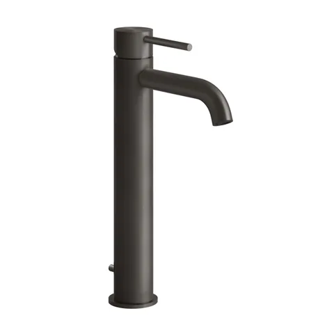 GESSI 316 Смеситель для раковины на 1 отверстие, высокий h=305мм,  с донным клапаном, излив 123мм, цвет: brushed black metal pvd