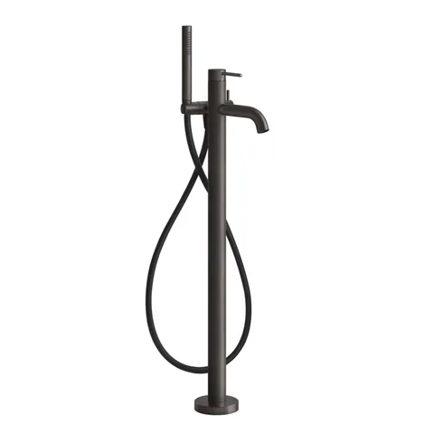 GESSI 316 Напольный смеситель для ванны с душевой лейкой (внешние части), цвет: brushed black metal pvd
