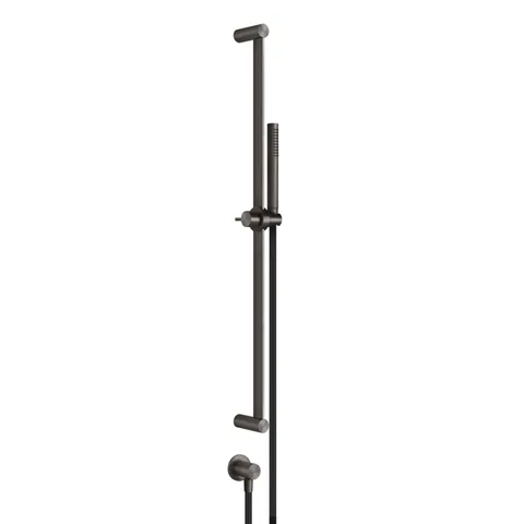 GESSI 316 Штанга в комплекте с душевой лейкой с легкой очисткой, шланг 1,50 м, вывод воды из стены, цвет: brushed black metal pvd