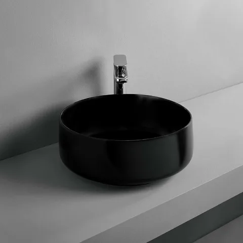 ArtCeram COGNAC Раковина накладная , 35 см, без отв под смеситель, без слив-перелива, цвет черный матовый
