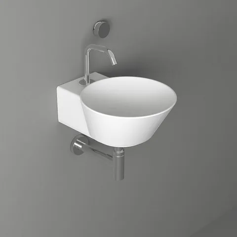 SIMAS WAVE Раковина накладная/подвесная круглая  33,5х43х16,5 см, с 1 отв под смеситель,цвет белый