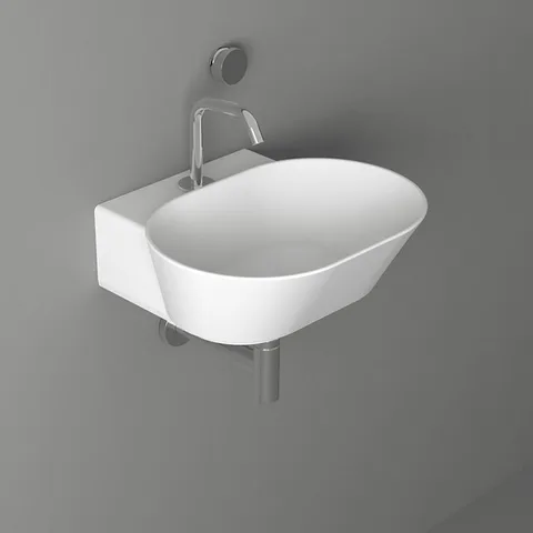 SIMAS WAVE Раковина накладная/подвесная овальная  48х43х16,5 см, с 1 отв под смеситель,цвет белый