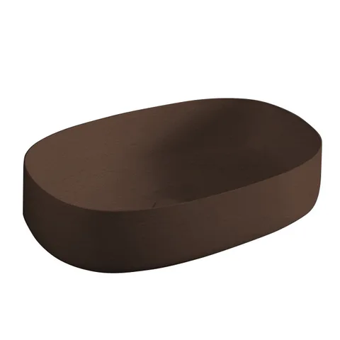 Artceram COGNAC Раковина накладная 55x35 см, цвет: nero roma (фактура - необработанная глина)