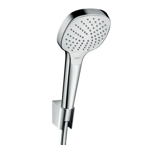 HG Croma Select E Душевой набор: ручной душ 110, 3jet (Rain, IntenseRain, Turbo Rain), держатель, шланг 1,60м, цвет: белый/хром