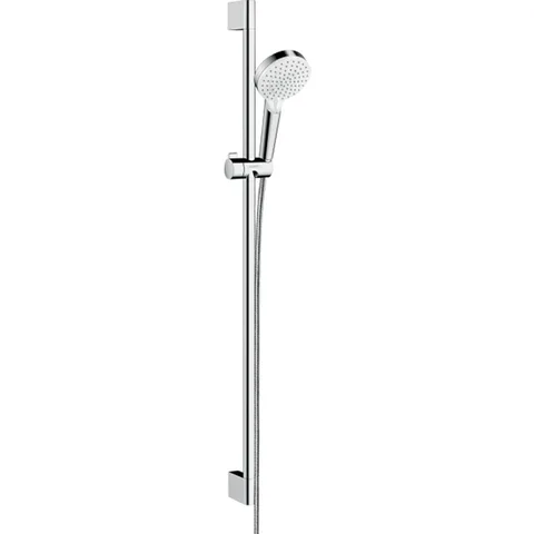 HG Crometta Vario Unica Душевой набор: штанга 900mm, ручной душ, 2jet (Rain, IntenseRain), EcoSmart, шланг, цвет: белый/хром