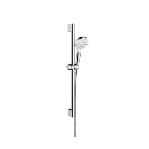 HG Crometta Vario Unica Душевой набор: штанга 650mm, ручной душ, 1jet (Rain), EcoSmart, шланг, цвет: белый/хром