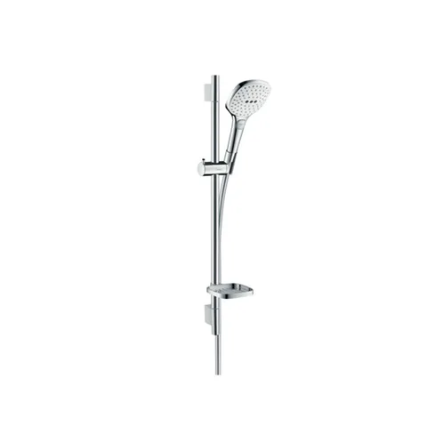 HG Raindance Select E Душевой набор: штанга 650mm, ручной душ 120, 3jet (Rain, RainAir, WhirlAir), EcoSmart, мыльница, шланг, цвет: белый/хром