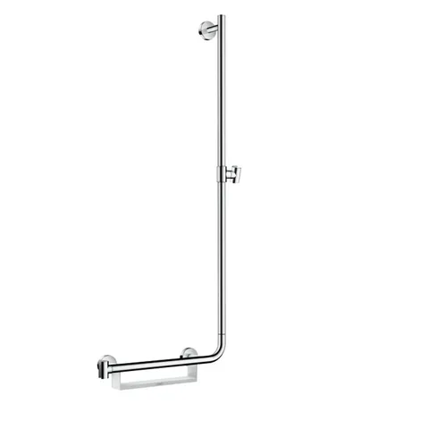 HG Unica Comfort штанга для душа 1100mm с регулиремым держателем душа, + полочка , цвет: белый/хром