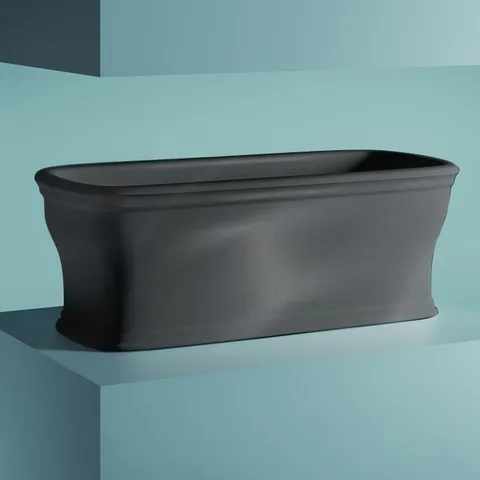 Artceram NEO Ванна отдельностоящая, 180х85хh65см, с переливом и слив.крышкой, Livingtec  (с сифоном ACA062), цвет: черный глянцевый