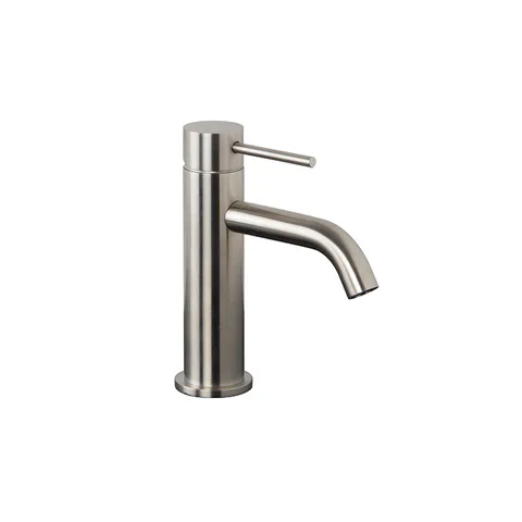 FIMA|Carlo Frattini Spillo Steel Смеситель для раковины, на 1 отверстие, с донным клапаном click-clack, цвет INOX