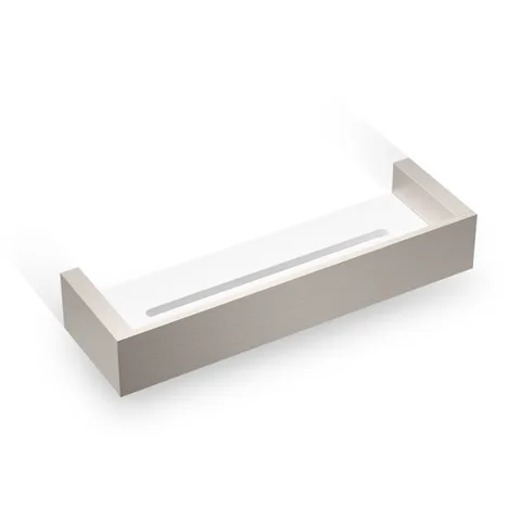 Decor Walther Brick DA30 Душевая полка 30x9см, акриловое белое стекло, цвет: никель сатинированный
