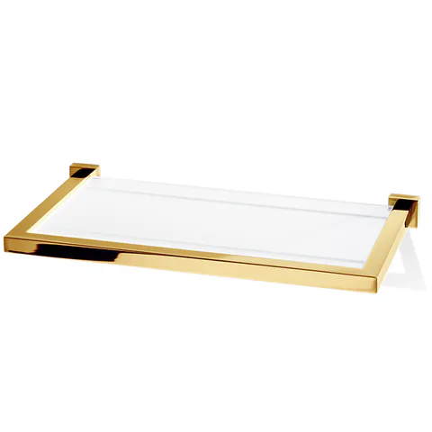 Decor Walther Corner GLA30 Полочка стеклянная 30x16.5см, цвет: золото