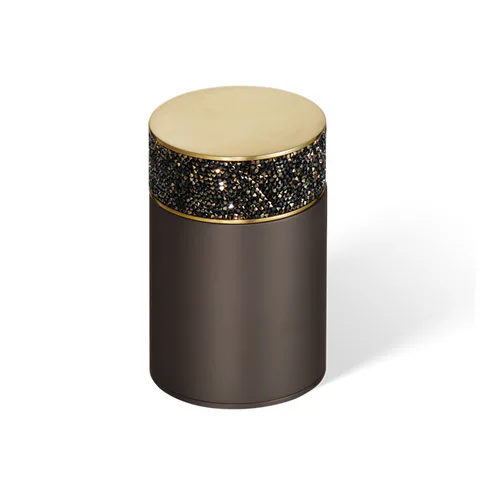 Decor Walther Rocks BMD1 Баночка универсальная 6.5x9.8см, с кристаллами Swarovski®, цвет: темная бронза / золото матовое (Снято с пр-ва)