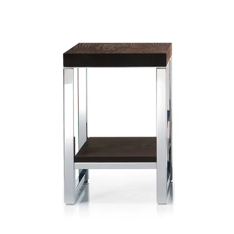 Decor Walther Wood HM Табурет 30x30x44см, цвет: сталь полированная / темный ясень