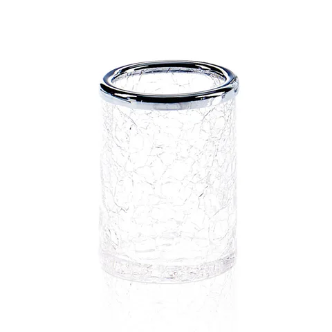 Decor Walther Crack BER Стакан настольный, французское стекло Craquele, цвет: хром