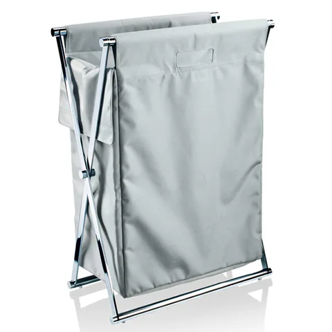 Decor Walther Cross WB Корзина для белья 58.5x32x82см, цвет: хром / тростник серый