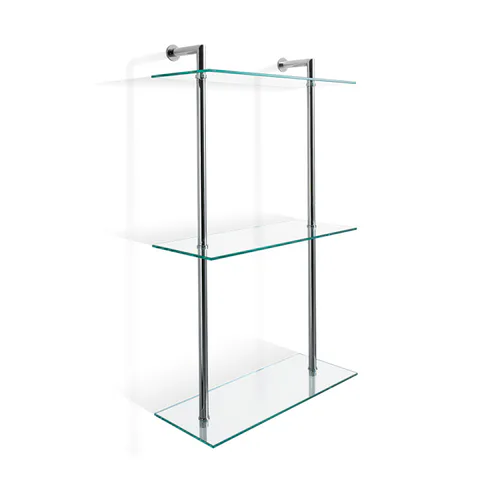 Decor Walther DW 016 Полочка 40x16x65см, 3 стеклянных яруса, цвет: хром