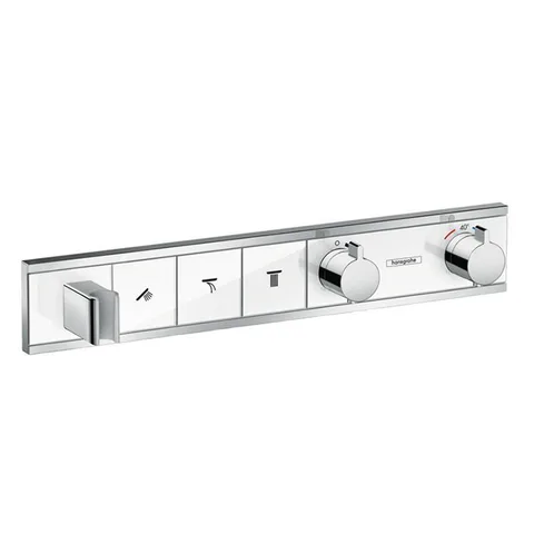 HG RainSelect Встраиваемый термостат для душа на 3 источника, с держ. душа (внешняя часть), цвет: белый/хром