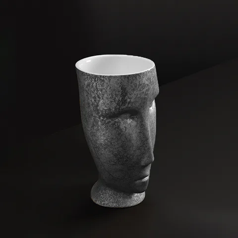 Kerasan Artwork Раковина свободностоящая "MOLOCO", с отверстием для слива в стену, цвет белый/античная платина (ЗАКАЗ по запросу!)