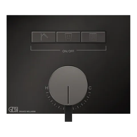 Gessi Hi-Fi Смеситель для душа, с включением до 3 источников одновременно (внешняя часть), цвет: Black Metal PVD