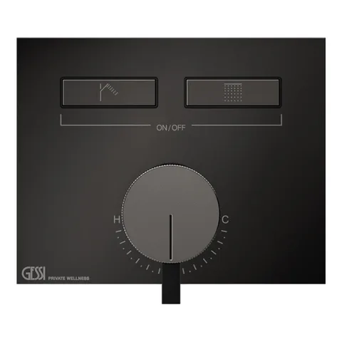 Gessi Hi-Fi Смеситель для душа, с включением до 2 источников одновременно (внешняя часть), цвет: Black Metal PVD