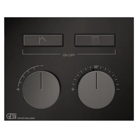 Gessi Hi-Fi Термостат для душа, с включением до 2 источников одновременно (внешняя часть), цвет: Black Metal PVD