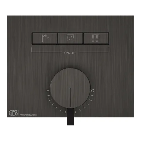 Gessi Hi-Fi Смеситель для душа, с включением до 3 источников одновременно (внешняя часть), цвет: Black Metal Brushed PVD