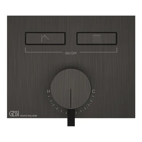 Gessi Hi-Fi Смеситель для душа, с включением до 2 источников одновременно (внешняя часть), цвет: Black Metal Brushed PVD