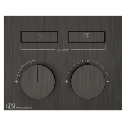 Gessi Hi-Fi Термостат для душа, с включением до 2 источников одновременно (внешняя часть), цвет: Black Metal Brushed PVD