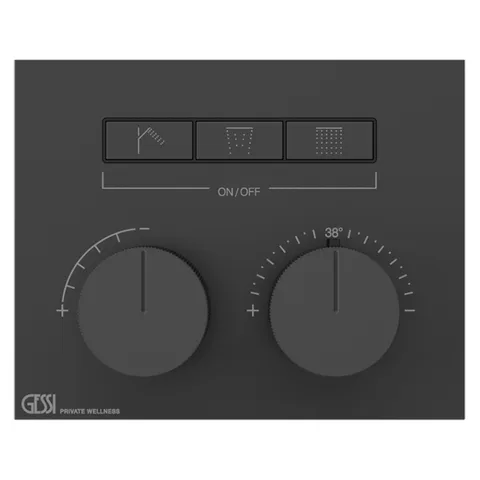 Gessi Hi-Fi Термостат для душа, с включением до 3 источников одновременно (внешняя часть), цвет: Black XL